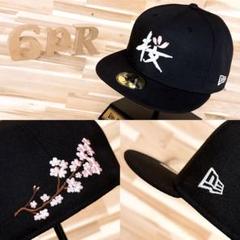 超激レア/廃番【ニューエラ】一文字 桜 漢字 キャップ サクラさくら 黒×ピンク