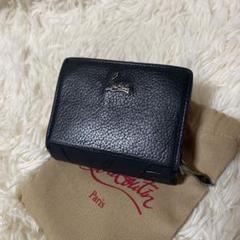 未使用級✨クリスチャンルブタン　二つ折り財布　パロマ　レザー　ブラック　シボ革 Christian Louboutin クリスチャンルブタン CHRISTIAN LOUBOUTIN