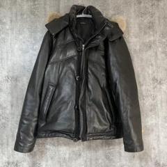 ポールスミスブラック ファー付きダウンコート 黒 40 ベルト