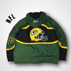 NFL中綿ナイロンジャケットグリーンベイパッカーズプロラインビッグロゴ刺繍L