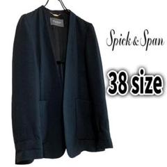 spic & span ノーカラージャケット　プルオーバー　黒 spic & span ノーカラージャケットプルオーバー黒