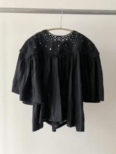 イザベル マラン エトワール シースルー シルク フリル ブラウス 38 黒 2025年最新】ISABEL MARANT ETOILE レディース 半袖 シャツ