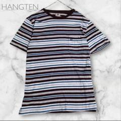 HANGTEN 半袖ボーダーTシャツ 綿素材 夏 カジュアル