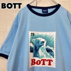 【希少XLサイズ】ボット☆ センタープリントロゴ　リンガーTシャツ　XL 718