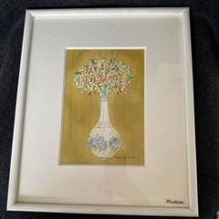東直樹水彩画肉筆画【題目】グラスにチェリー図額装仕立て