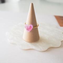 ハートの指輪　ピンク　ハート　指輪　海塗り　はーと　リング　りんぐ　桃色