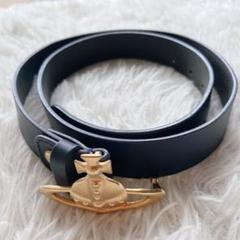 【美品】　ヴィヴィアンウエストウッド　ロゴ入りバックルレザーベルト 本革 正規品 Vivienne Westwood ヴィヴィアンウエストウッド サークル オーブ