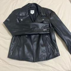 OLD GAP シングルライダース カウレザー 本革 牛革 S ブラック vintage】牛革 カウレザーシングルライダースジャケット リブ