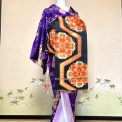 赤に亀甲、梅の花模様のだらりの帯☆作り帯 赤に亀甲、梅の花模様のだらりの帯☆作り帯 七五三