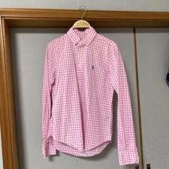 美品 ポロラルフローレン 麻 ギンガムチェック リボンタイ ブラウス 2319851055.jpg?1720995174