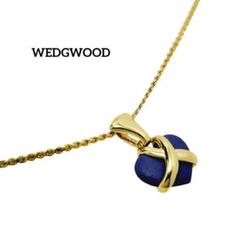 【美品】WEDGWOOD ネックレス ハート ブルーゴールド
