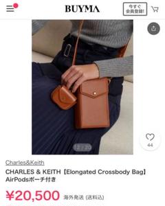 【美品】　CHARLES & KEITH ショルダーバッグ　スマホバッグ CHARLES & KEITH トライアングルバックル ベルトショルダー