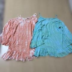 tiara Hawaii タイダイフリル付きチュニック ワンピ2点セット S