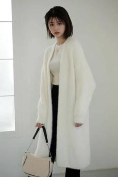 【イング】INGNI✨新品未使用✨ノーカラーロングコート　アイボリー ゆったり 2025年最新】イング ingni コートの人気アイテム - メルカリ