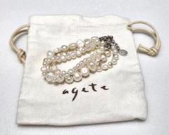 agete 4連パールブレスレット 美品 楽天市場】agete ブレスレット 中古の通販
