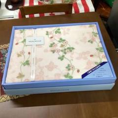 日本製　ウエッジウッド　花柄綿毛布　ブランケット　140×200