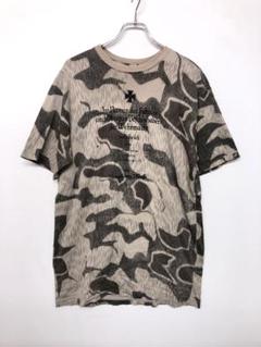 オピウムコア 古着 カモフラ 総柄 クロス 英字 グラフィック Tシャツ