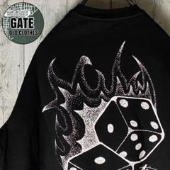 【※未使用品】ステューシー★ファイヤーダイスロゴ tシャツ L 黒 タグ付き