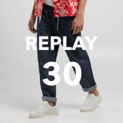 【新品】REPLAY リラックステーパードフィットコットンリネンデニム 30