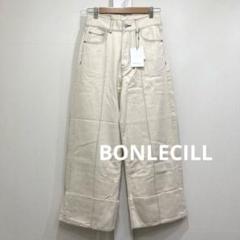 新品 BONLECILL ピンタック ロールアップ ハイウエスト デニムパンツ