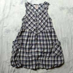 ワンピース バルーン ノースリーブ 130cm チェック柄 ユニクロ 夏