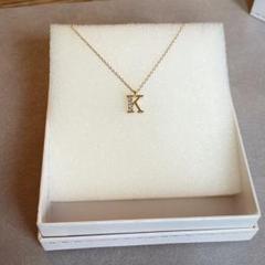 イニシャル K ローマ字 英文字ダイヤネックレス ゴールド14K