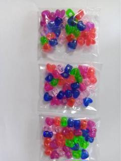 昭和レトロ　カラフルクリア　ハートビーズ　レトロポップ　パーツ　綺麗　たくさん