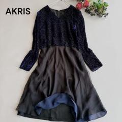 アクリス　AKRIS ワンピース　ベロア　シフォン　結婚式　オケージョン アクリス AKRIS ワンピース ベロア シフォン 結婚式