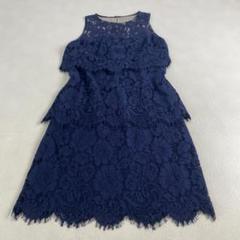 美品　ローレンラルフローレン　ワンピース　ノースリーブ　花柄刺しゅうレース