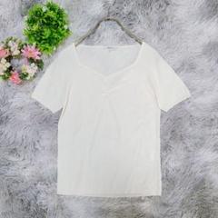【キヨコタカセ】 半袖トップス (L) ホワイト 半袖 薄手 薄手 シンプル
