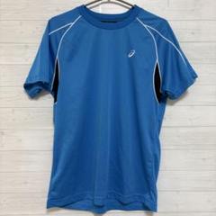 ASICS 青 ラグランスリーブ Tシャツ