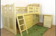 直接引き取り ベッド 国産 ロフトベッド 子供部屋 ナチュラルハートアンティーク