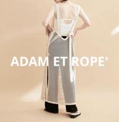ADAM ET ROPE'　サイドスリットメッシュロングワンピース（アイボリー）