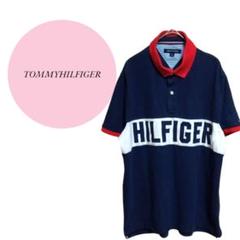 【トミーフィルフィガー】TOMMY HILFIGER♡ポロシャツ♡ビッグロゴ♡М