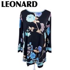 ◇058 LEONARD SPORT【42】花柄カットソー チュニック 総柄 未使用級✨レオナール スポーツ チュニック ポリ100% 花柄