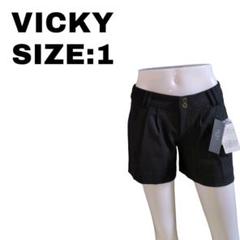 VICKY 日本製 綺麗めショートパンツ 黒 サイズ1 上質ウール混