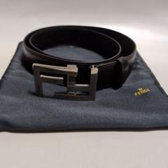 【未使用】FENDI FF金具 ベルト シルバー ブラック イタリア製 レザー 8u0r6e89d9b1jays_1.jpg