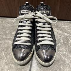 miumiu ハイカット グリッター ラメスニーカー 36.5 - メルカリ