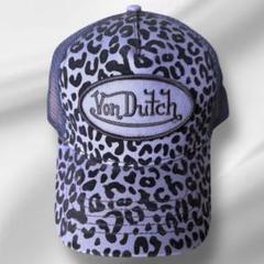 【新品未使用】Y2K復刻レア Von Dutch ボンダッチ ネイビー x 豹柄 新品未使用】Y2K復刻レア Von Dutch ボンダッチ ネイビー x 豹柄