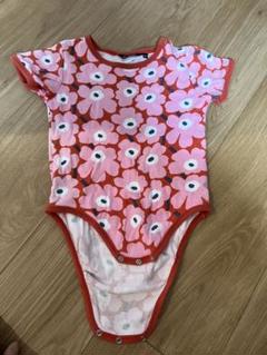 限定色　marimekko 花柄ロンパース 80-1y