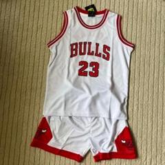 バスケ ウエア くつ下セット ユニフォーム ブルズ 白 子供用 100