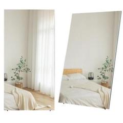 中古】ダンスミラー 割れない鏡 幅80x160cm 姿見 木色 10番