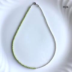 シルバー×ジェイド　バイカラーネックレス