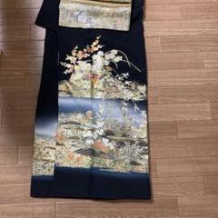 【特別送料無料！】 黒留袖 帯セット メルカリ - 金色刺繍 黒地 花柄 着物・浴衣