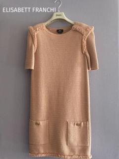 極美品♡ELISABETTA FRANCHI 　ニットワンピース　ベージュ 楽天市場】90%OFF 新品 エリザベッタフランキ ELISABETTA