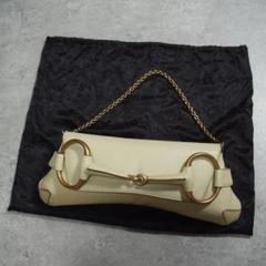 GUCCI ホースビット チェーンバッグ レザー ベージュ トム