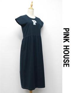 T293/PINK HOUSE ロングカットソーワンピース ドレス 藍染め