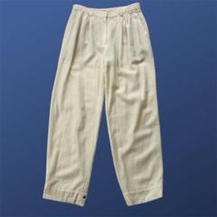 美品✨デプレ　ワイドパンツ　ツータック　ボタンカフ付　ウール　アイボリー　現行