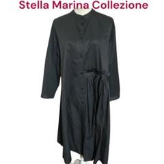 STELLA MARINA collezine 長袖シャツワンピース〈黒〉春夏秋 STELLA MARINA COLLEZIONE シャツワンピース長袖 - メルカリ