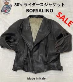 Borsalinoボルサリーノ　黒に近い深い青 レザージャケット スタンドカラー Borsalinoボルサリーノ 黒に近い深い青 レザージャケット